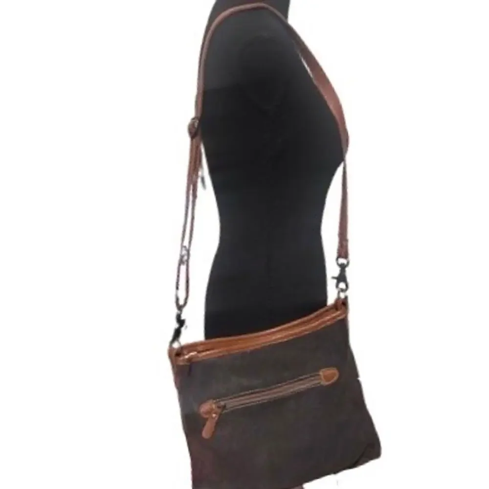 MYRA WESTERN BOHO FESTIVAL COWHIDE TOOLED LEATHER SHOULDER BAG